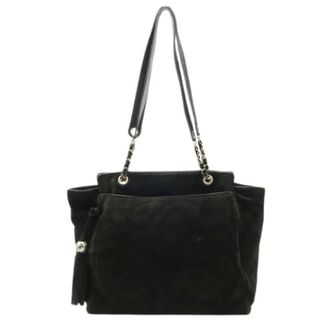 Chanel Pre-owned Shoulder Bags, female, Black, Size: ONE SIZE Pre-owned Vintage Suede Shoulder Bag