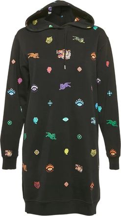 Kenzo Mini-jurk met capuchon en print - Zwart