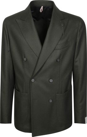 Santaniello DP Panno Chain Detail Double-Breasted Blazer