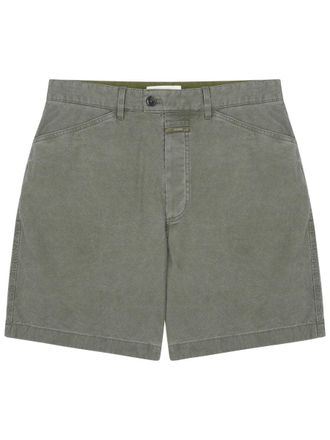 Closed Green Subtly Washed Cotton Denim Shorts