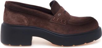 Santoni Easy Penny Loafer - Dames - Loafers - Bruin - 40 EU - Leer - Schoenen