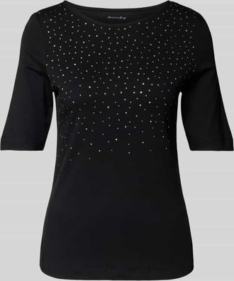 Christian Berg T-Shirt mit Ziersteinbesatz und Rundhalsausschnitt in Black, Größe 36