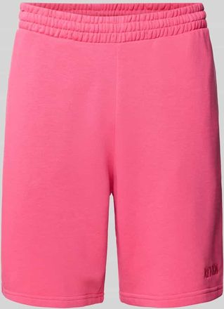 Review Relaxed Fit Sweatshorts mit Label-Stitching in Pink, Größe L