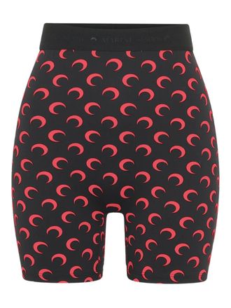 Marine Serre Shorts con stampa Crescent Moon - Nero