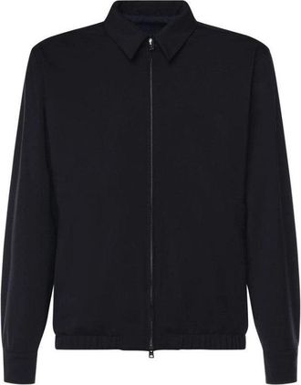 Herno Blue Stretch Twill Shirt Jacket