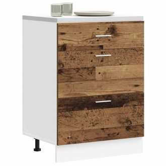Berkfield Home Kitchen Base Cabinet Old Wood Engineered Wood in Brown