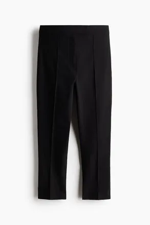 H&M Crease-leg Capri Trousers in Black at Nordstrom, Size 10