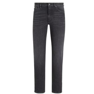 Ermenegildo Zegna Slim-fit Jeans, male, Gray, Size: W34 Light Grey Vintage Denim Jeans