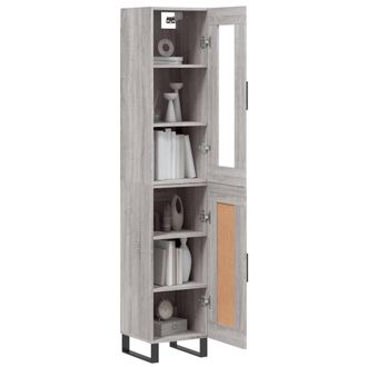 Berkfield Home Highboard Grey Sonoma 34.5x34x180 cm Engineered Wood