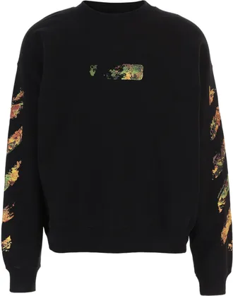 Off-white Black Spices Arrow Logo Print Cotton Sweatshirt