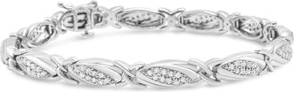 House of Brilliance 925 Sterling Silver 1.00 Cttw Round Diamond X-Link Bracelet