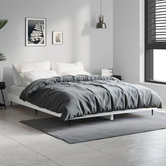 vidaXL Vidaxl - Estructura De Cama Madera De Ingenier&iacute;a Blanco Brillo 135x190cm