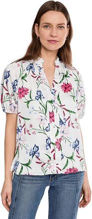 CeCe by Cynthia Steffe Ruffle Neck Raglan Seam Split Neck Top Womens Clothing New Ivory : MD, Polyester