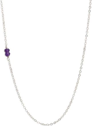 Nashelle Semiprecious Stone Station Chain Necklace in Sterling Silver at Nordstrom, Size 18