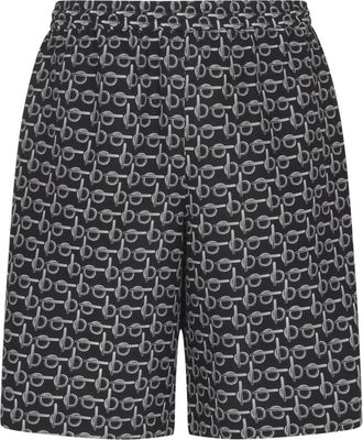 Burberry Silk Logo Print Shorts - Heren - Korte Broeken - Zwart - L - Satijn - Korte Broeken