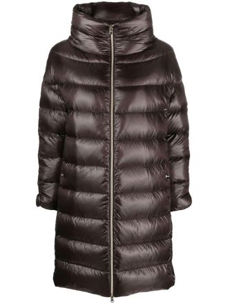 Herno Cappotto imbottito Matilde con scollo a imbuto - Marrone