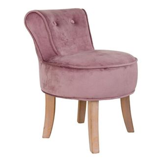 Wanderlust Deco Banqueta de madera tapizada rosa 45x46x36/58