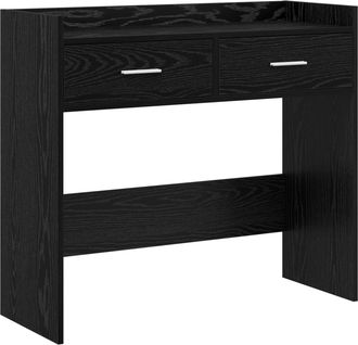 vidaXL Mesa Consola Roble Negro 90 X 35 X 80 Cm Madera De Ingenier&iacute;a Vidaxl
