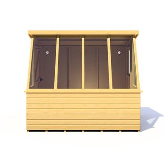 Shires Iceni 8x6 Potting Shed Pre Hung Doors with Opening Glass Side Window in Brown
