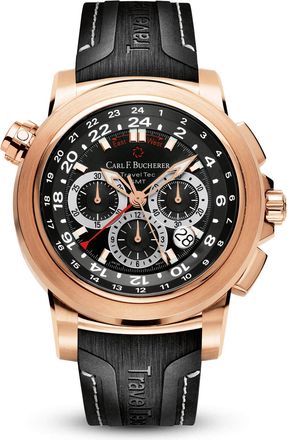 Bucherer Patravi TravelTec Chronograph Automatic Black Dial Mens Watch 00.10620.03.33.02