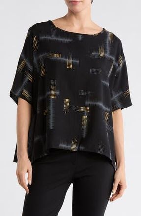 Patrizia Luca Short Sleeve Boxy Top in Black at Nordstrom Rack, Size Small/medium