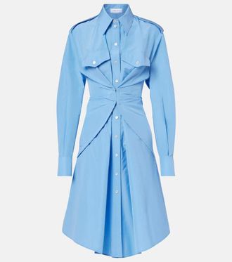 Alexander McQueen Cotton-blend taffeta shirt dress