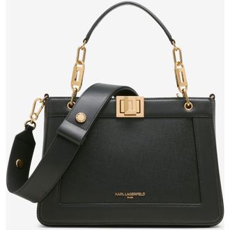 Karl Lagerfeld Ivette Satchel in Black/gold at Nordstrom