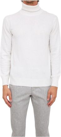 Eleventy Witte Turtle Neck Sweater - Heren - Coltruien - Wit - XL - Kasjmier - Truien & Vesten