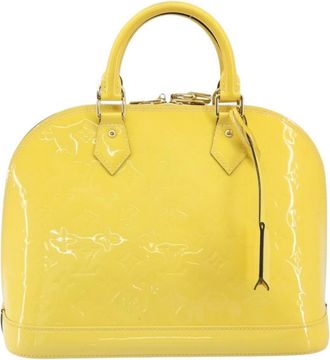 Louis Vuitton Alma Handbag Monogram Vernis Yellow Patent_Leather Handbag (Pre-Owned)