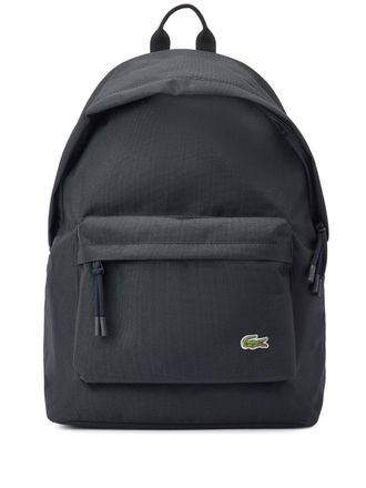 Lacoste logo-patch backpack - men - Polyester - One Size - Black
