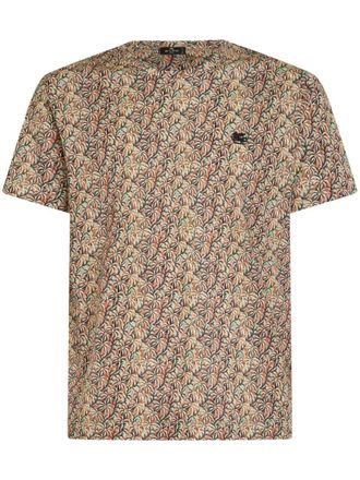 Etro T-shirt met palmboomprint - Oranje