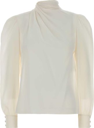 Alessandra Rich White Silk Blouse