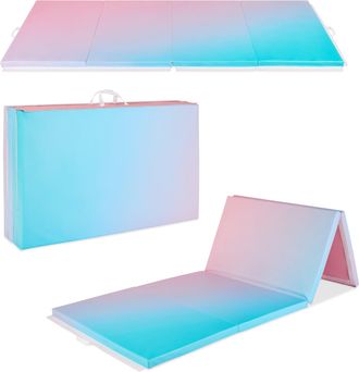 Best Choice Products 10ftx4ftx2in Folding Gymnastics Mat 4-Panel Exercise Workout Floor Mats w/ Handles