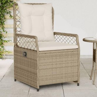 vidaXL Vidaxl - Sedie da Giardino Reclinabili 2 pz Beige Polyrattan