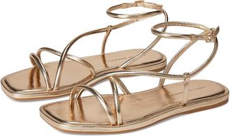Loeffler Randall Noor Strappy Ankle Wrap Flat Sandals Womens Wedge Shoes Champagne : 5.5 B - Medium, Leather
