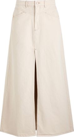 Free People Come As You Are Denim Maxi Skirt - Cream - 2 (UK6 / XS) - 2 (UK6 /xs)