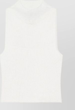 Courrèges high neck ribbed sleeveless top