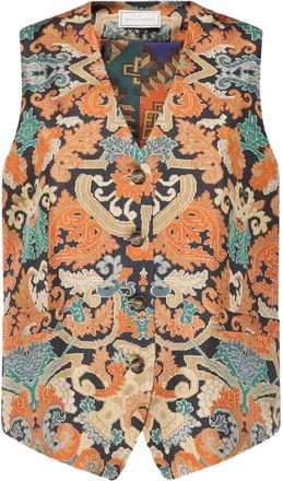 Pierre-Louis Mascia Gilet con motivo geometrico - Arancione