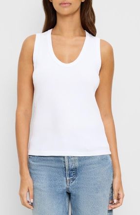 Michael Stars Brynn Scoop Neck Muscle Tank in White at Nordstrom