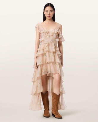 AllSaints Sienna Ruffle Maxi Dress
