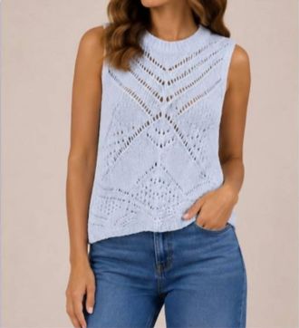 Autumn Cashmere Chunky Pointelle Tank In Ice Blue