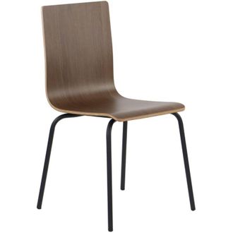 OEM Silla De Contrachapado De Nogal Oscuro Con Estructura Negra. Modelo Werdi B
