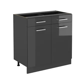 Vicco Mobiletto Base Per Cucina R-line, Antracite Lucido, 80 Cm Senza Piano Di Lavoro Vicco