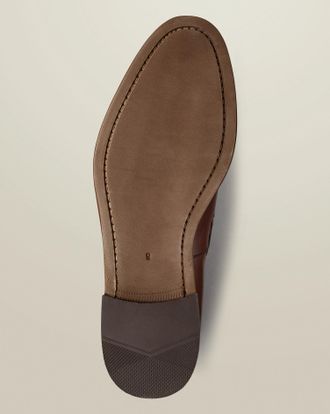 CHARLES TYRWHITT Leather Tassel Loafers - Chestnut Brown Size 10 by Charles Tyrwhitt