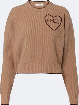 Chlo&eacute; Chlo&eacute; Logo wool and cashmere sweater