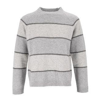 KANGRA Girocollo righe filato variegato - Dames - Ronde hals truien - Grijs - XS - Truien & Vesten