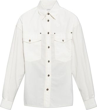 Versace Shirt met zakken - Heren - Casual Overhemden - Wit - M - Katoen - Overhemden