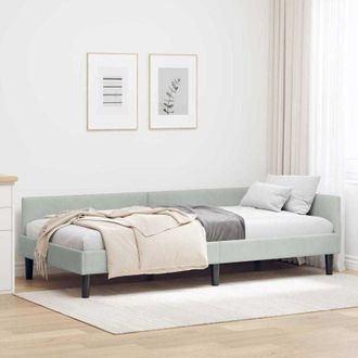 vidaXL vidaXL Struttura del letto ad angolo Grigio chiaro 90 x 190 cm