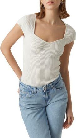 Vero Moda Willow Cap Sleeve Rib Sweater in Birch at Nordstrom Rack, Size X-Large