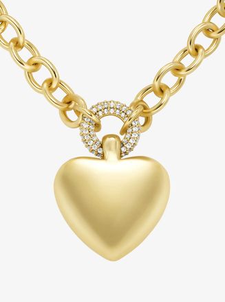 Michael Kors Pav&eacute; Puffy Heart Pendant Necklace